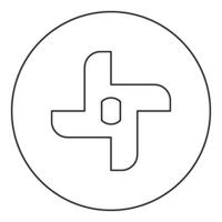 Knife for meat grinder mincer chopper accessory spare component part icon in circle round black color vector illustration image outline contour line thin style
