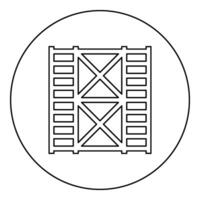 Scaffolding prefabricated construction frame floors two 2 icon in circle round black color vector illustration image outline contour line thin style