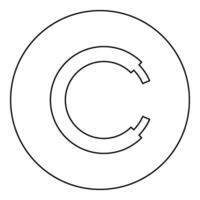 Rope line hawser cable electric circle shape for car icon in circle round black color vector illustration image outline contour line thin style