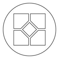 Ceramic tile paving slab icon in circle round black color vector illustration image outline contour line thin style