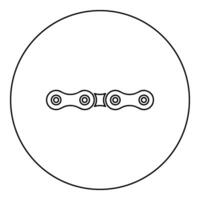 Chain bicycle link bike motorcycle two element icon in circle round black color vector illustration image outline contour line thin style