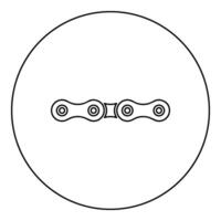 Chain bicycle link bike motorcycle two element icon in circle round black color vector illustration image outline contour line thin style