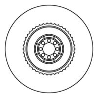 Car clutch flywheel cohesion transmission auto part plate kit repair service icon in circle round black color vector illustration image outline contour line thin style