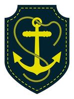 resumen militar cheurón con ancla y cuerda. emblema de naval efectivo. vector