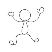 Funny Stickman hand drawn style for print vector