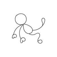 Funny Stickman hand drawn style for print vector