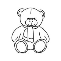 osito de peluche oso vector bosquejo