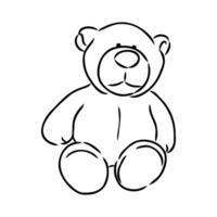 osito de peluche oso vector bosquejo