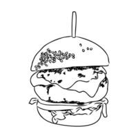 hamburguesa vector bosquejo