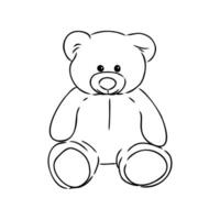 osito de peluche oso vector bosquejo