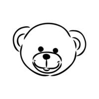 osito de peluche oso vector bosquejo