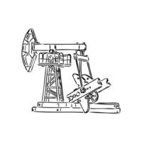 oil well pump vector sketch