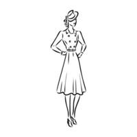 women's retro fashion vector sketch