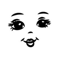 girl's face vector sketch