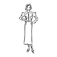 women's retro fashion vector sketch