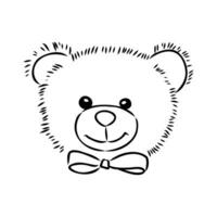 osito de peluche oso vector bosquejo