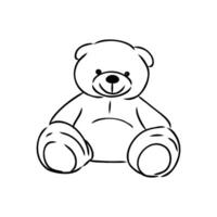 osito de peluche oso vector bosquejo