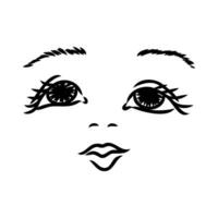 girl's face vector sketch