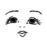 girl's face vector sketch