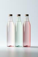 AI generated Mockup of glass bottles for drinks. AI generated photo