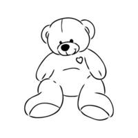 osito de peluche oso vector bosquejo