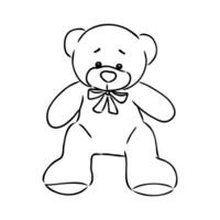 osito de peluche oso vector bosquejo