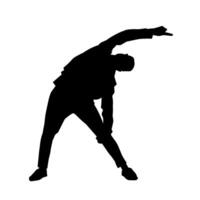 Silhouette of a slim male in dance pose. Silhouette of a man dancing. vector