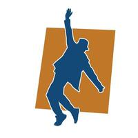 Silhouette of a male dancer in action pose. Silhouette of a slim man in dancing pose. vector