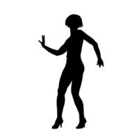 silueta de un Delgado hembra en danza pose. silueta de un mujer baile. vector