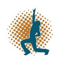 Silhouette of a slim male in dance pose. Silhouette of a man dancing. vector