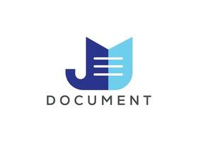 Letter M document monogram logo design vector template