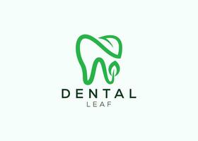 dental hoja logo diseño vector modelo. natural dental vector logo