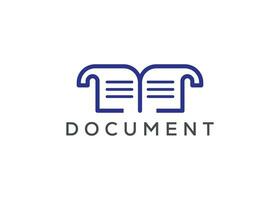 Letter M document monogram logo design vector template