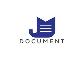 Letter M document monogram logo design vector template