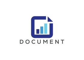 Document growth logo design vector template