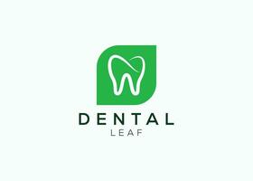 Dental leaf logo design vector template. Natural dental vector logo