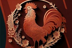 AI generated chinese new year of the rooster photo