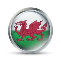 Gales bandera 3d Insignia ilustración vector