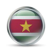 Suriname Flag 3D Badge Illustration vector
