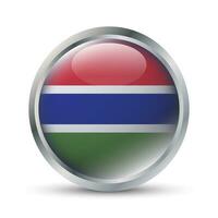 Gambia Flag 3D Badge Illustration vector