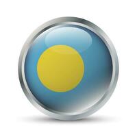 Palau Flag 3D Badge Illustration vector