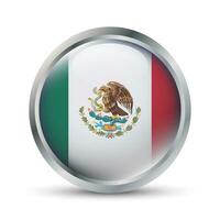 Mexico Flag 3D Badge Illustration vector