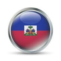 Haiti Flag 3D Badge Illustration vector