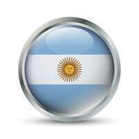 Argentina Flag 3D Badge Illustration vector