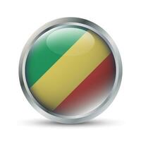 Republic of the Congo Flag 3D Badge Illustration vector