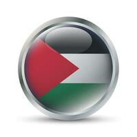 Palestine Flag 3D Badge Illustration vector