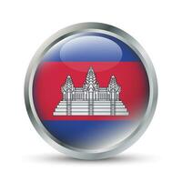 Cambodia Flag 3D Badge Illustration vector