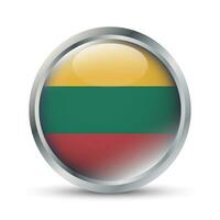 Lithuania Flag 3D Badge Illustration vector