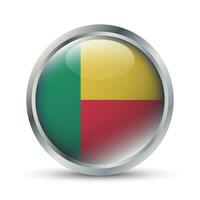 Benin Flag 3D Badge Illustration vector