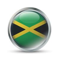 Jamaica Flag 3D Badge Illustration vector